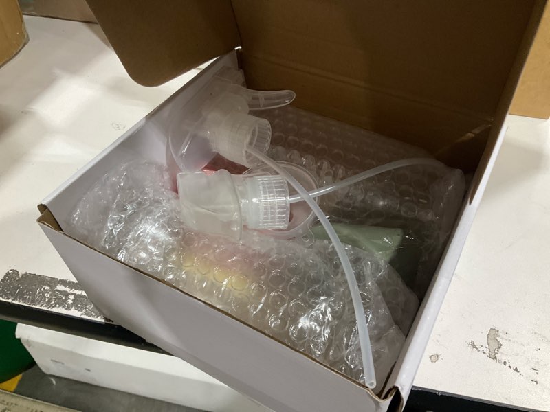 Condition photo showing New/Like New for JohnBee Glass Spray Bottles with Silicone Sleeve, 2 Pack16 oz Empty Refillable Containers with Adjustable Spray Nozzles, Spray Bottles for Hair, Cleaning Solutions and Plants Olive Green&Pink