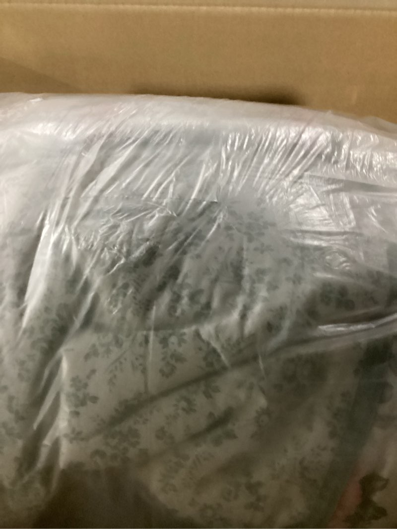 Condition photo showing Good Condition for Laura Ashley - King Comforter Set, Reversible Cotton Bedding with Matching Shams & Bedskirt, Stylish Home Decor for All Seasons (Harper Sage, King)