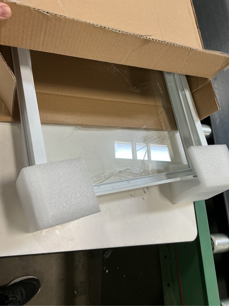 Condition photo showing Good Condition for 5304508067 Crisper Drawer Cover with Glass Compatible with Frigidaire Crosley Kenmore Refrigerator, Replacement Part 5304508410 5304519462 4583355 AP6230468 PS12071129 EAP12071129