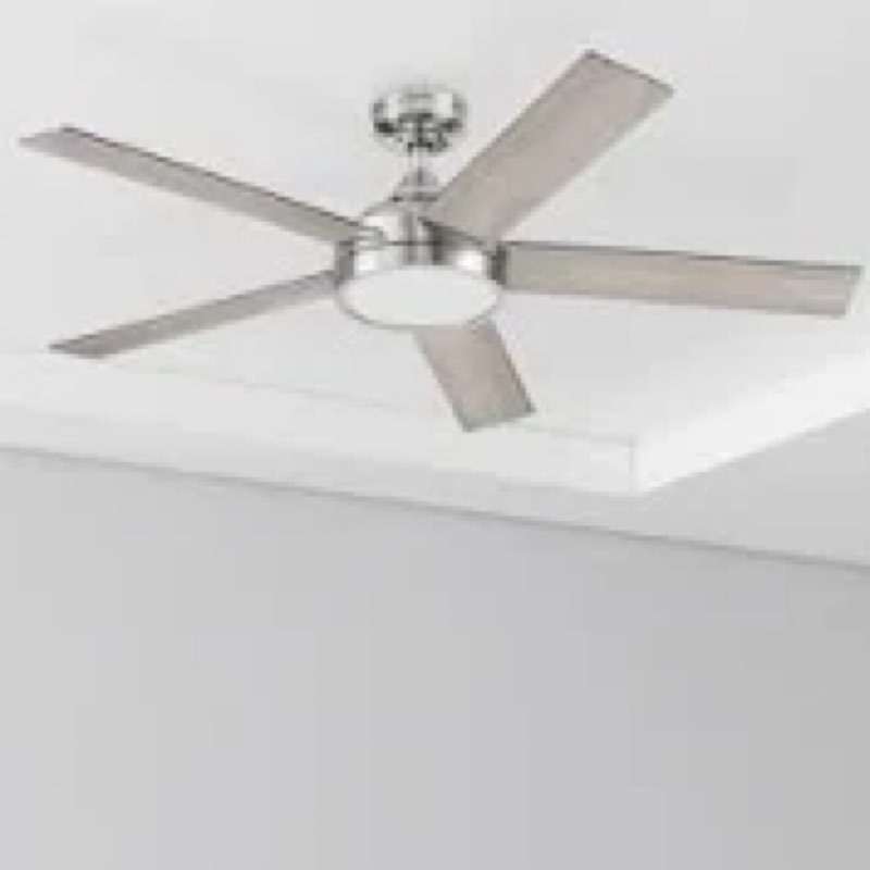  Harbor Breeze Camden 52-in Brushed Nickel with Driftwood/Sienna Blades Integrated LED Ceiling Fan With Light 5 -Blade 