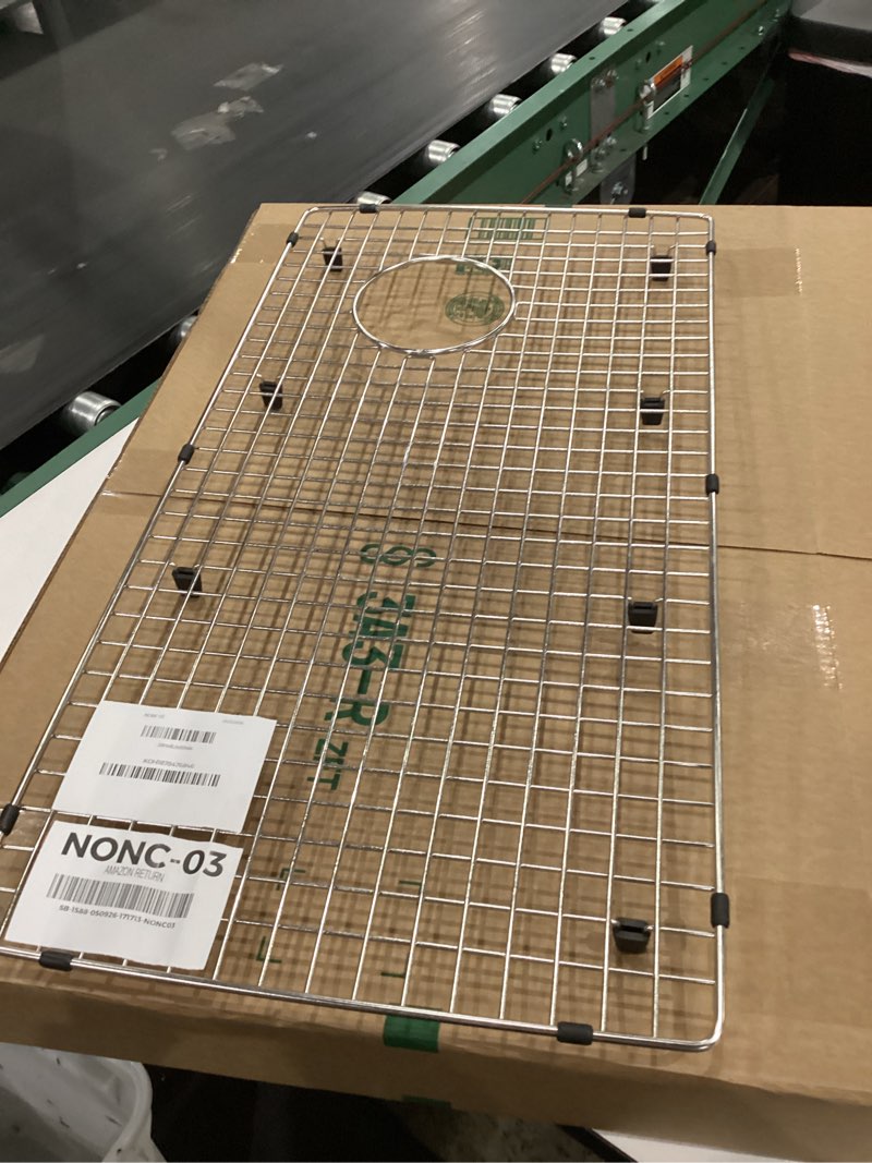 Condition photo showing Good Condition for similar)))))large sink protector for kitchen sink,stainless steel sink grate 28.8\" x 14.8\",metal sink grid with side drain hole,sink rack for bottom of sink for single bowl,1 pack(left