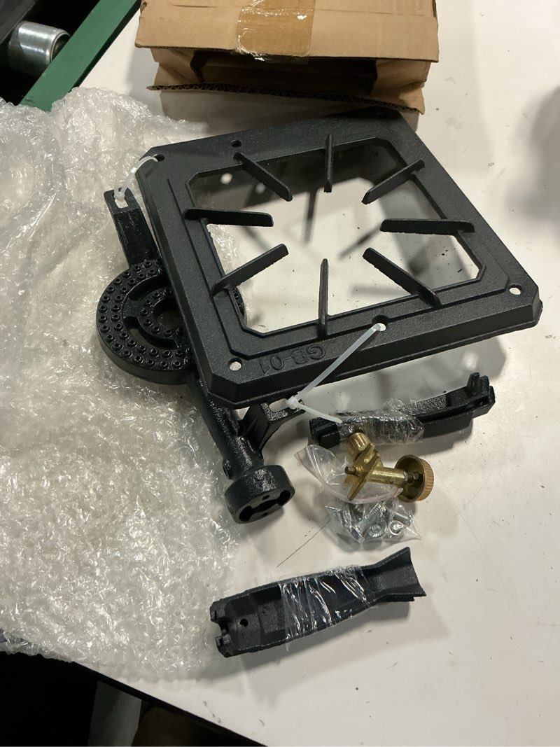 Condition photo showing Good Condition for portable gas stove, iron propane camping stoves lpg gas cooker, outdoor stove for bbq,15000 btu camping stove