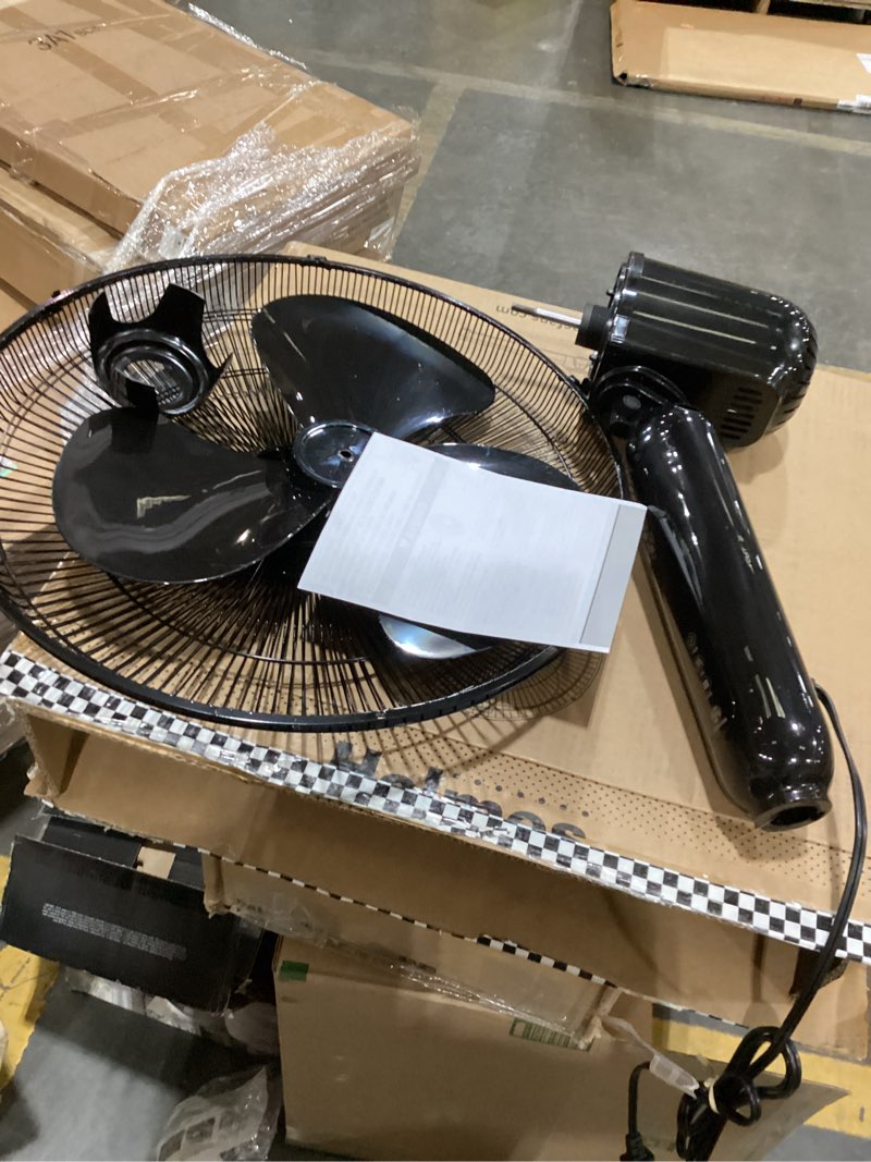 Condition photo showing As Is for holmes 16" digital stand fan, 80° oscillation, 3 speeds, 3 modes, 7.5 hour timer, adjustable height, 30° adjustable head tilt, ideal for home, bedroom or office, remote control, black black 16 inch