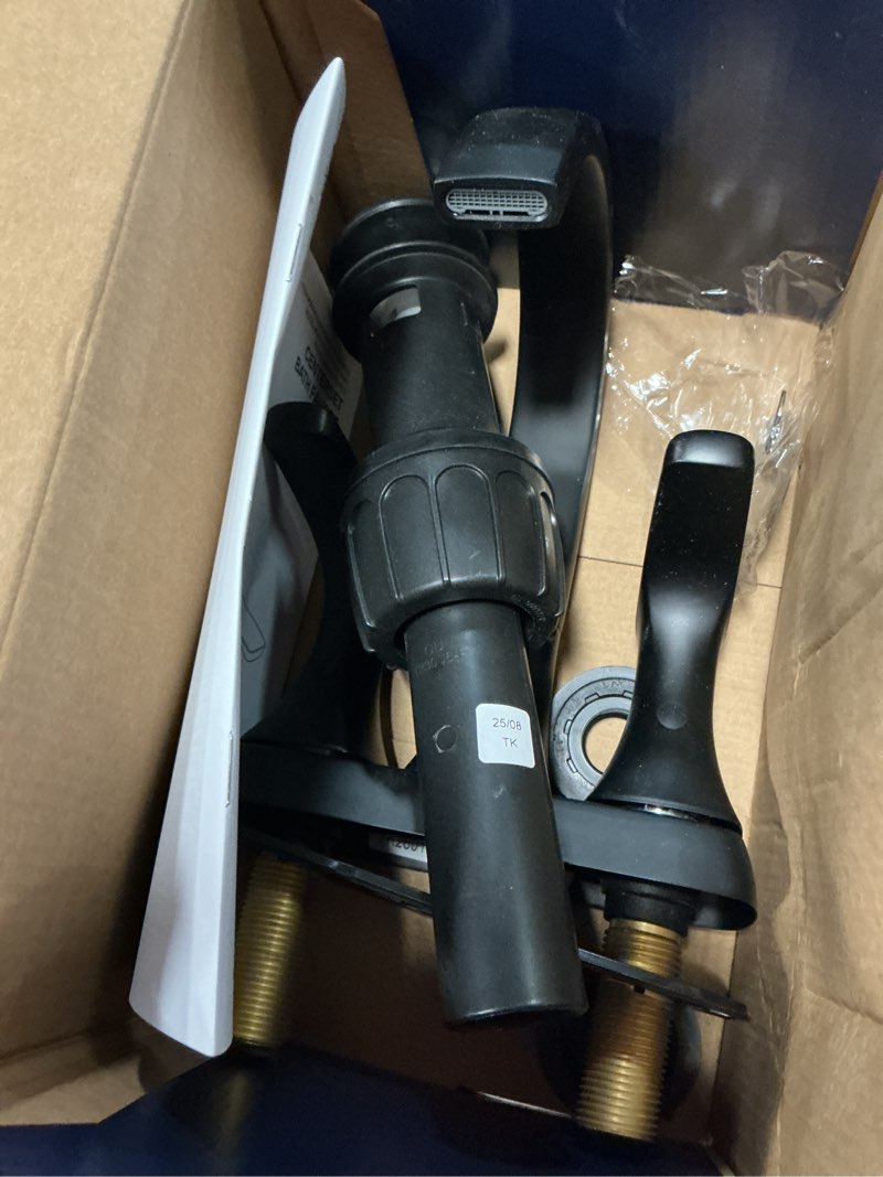 Condition photo showing As Is for  project source dover matte black 4-in centerset 2-handle watersense