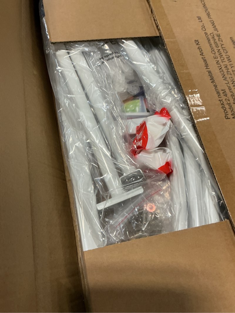 Condition photo showing New/Like New for LANGXUN Large Size Metal Balloon Arch Kit, Wedding Heart Arch Stand, Love Balloon Column Arch Frame for Wedding, Bridal, Valentine's Day, Engagement and Birthday Party Supplies (White)