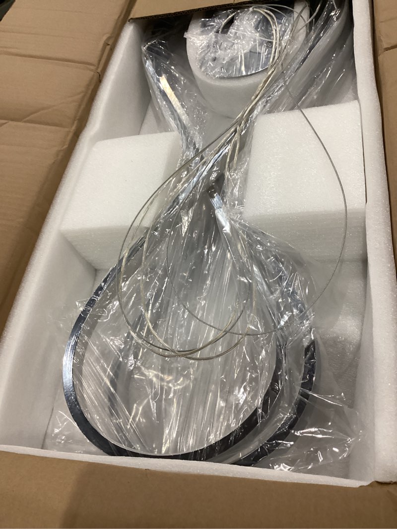 Condition photo showing Good Condition for modern pendant light dimmable modern for dining room chandelier light fixture over table with remote,minimalist kitchen island lighting electroplated chrome l39.37"