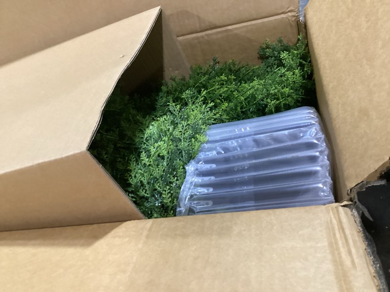 Condition photo showing As Is for the bloom times 3ft artificial topiary trees set of 2, 36 inch faux cedar cypress spiral topiary trees outdoor - fake plants for garden front porch indoor outside planter decor 3 foot cedar yellow green 3ft