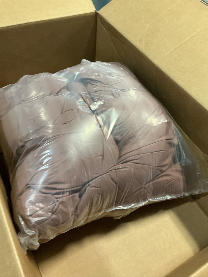 Condition photo showing As Is for luxlovery brick red comforter set queen dark red bedding comforter set solid soft breathable reddish solid color blanket quilts 3 piece bedding set for queen bed 1-brick red queen