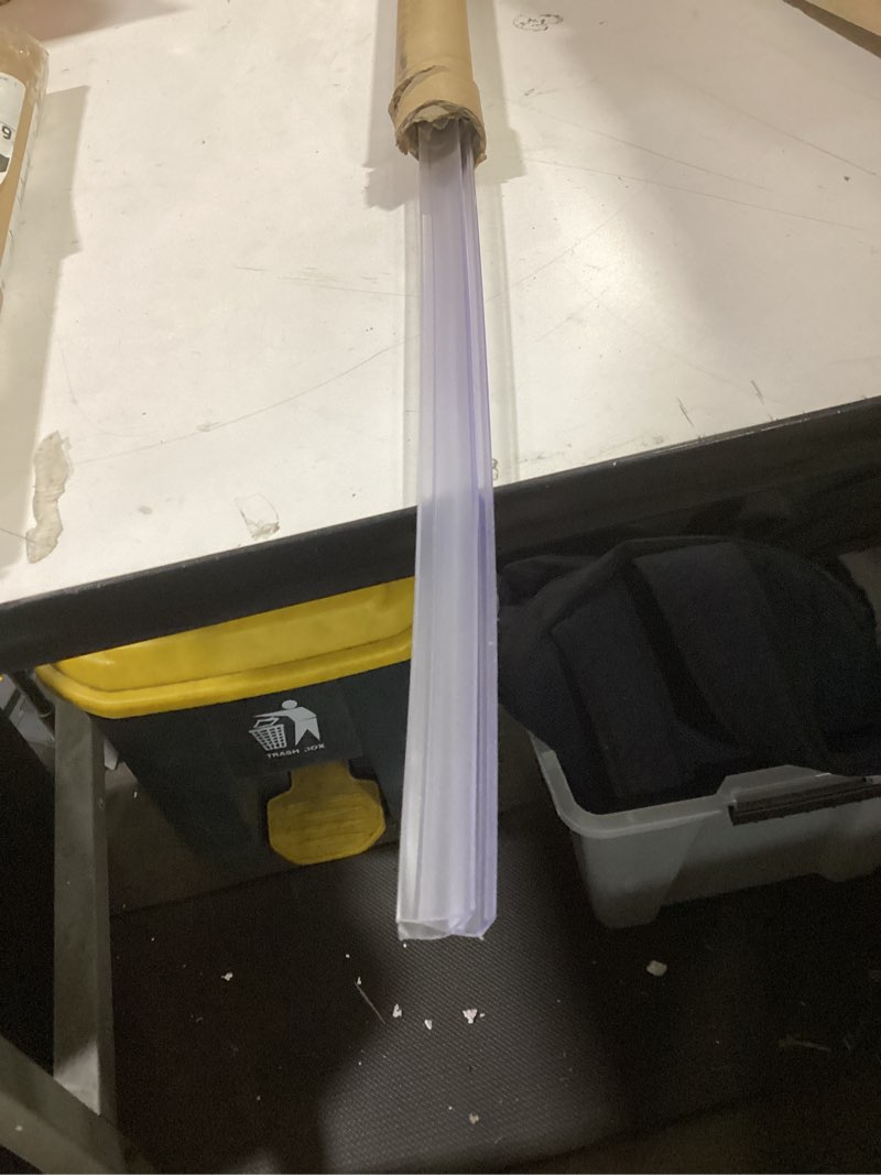 Condition photo showing As Is for frameless shower door bottom seal, 36" long shower sweep for 1/4" (6mm) glass, clear vinyl with drip rail – prevent leaks & create a waterproof barrier a - for 1/4 inch (6mm) thick glass