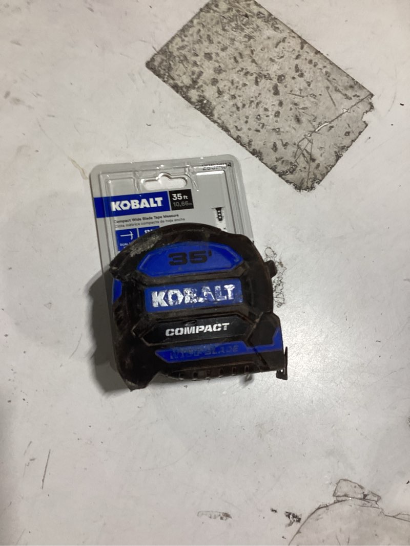 Condition photo showing As Is for kobalt compact wide blade 35-ft tape measure