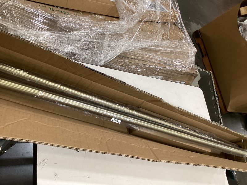Condition photo showing Good Condition for antique bronze corner window curtain rods with aluminum end cap finials and brackets,1 inch diameter bay window curtain rods,2 sided 36-72 inch adjustable drapery rod 36-72"&36-72"(2 sided) antique bronze