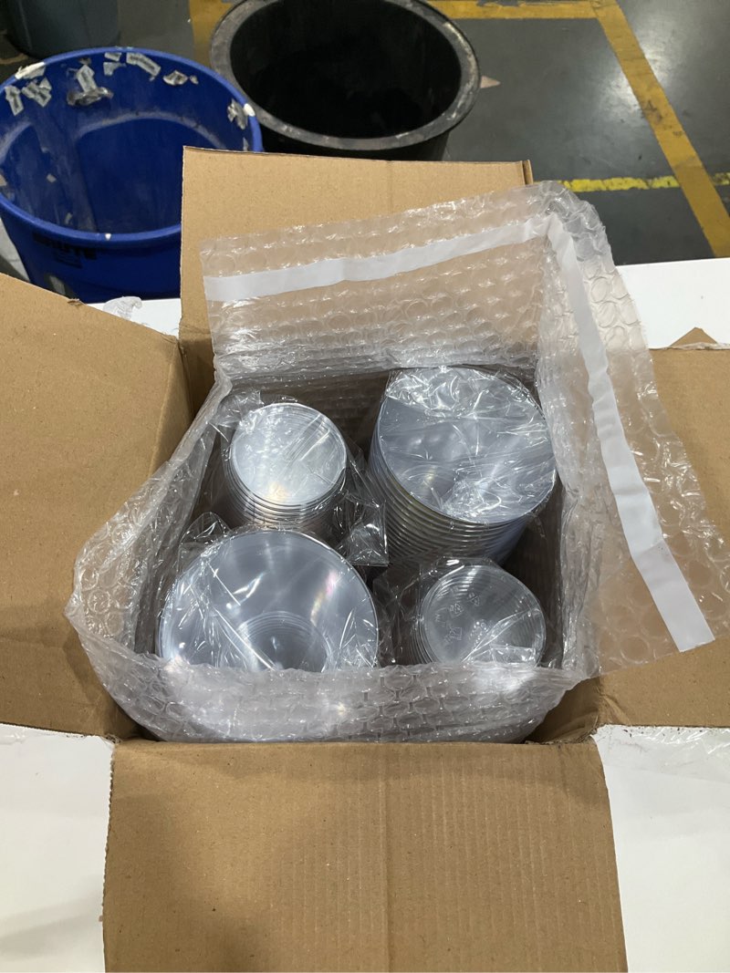 Condition photo showing Good Condition for hioasis 200pcs 9oz clear cups - plastic disposable cups with gold trim, heavy duty & bpa-free for party, wedding, reception gold 200