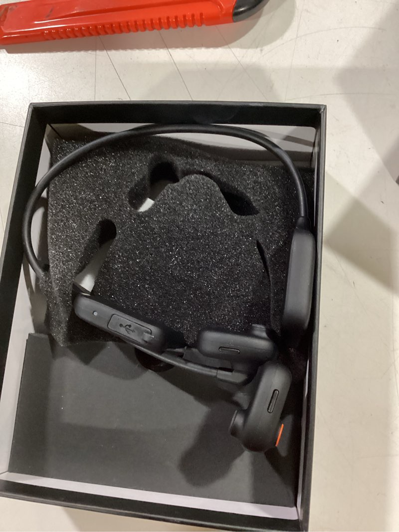 Condition photo showing Good Condition for levn open ear headphones with mic, 29g bluetooth headset with microphone, bluetooth headphones with noise cancelling mic, waterproof non-slip wireless headset with mic for work, workout, driving, call black