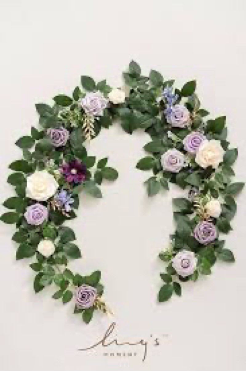 Ling's moment 2PCS Artificial Flower Garland Light Purple Floral Swags Wedding Arch Flowers Lilac Ta