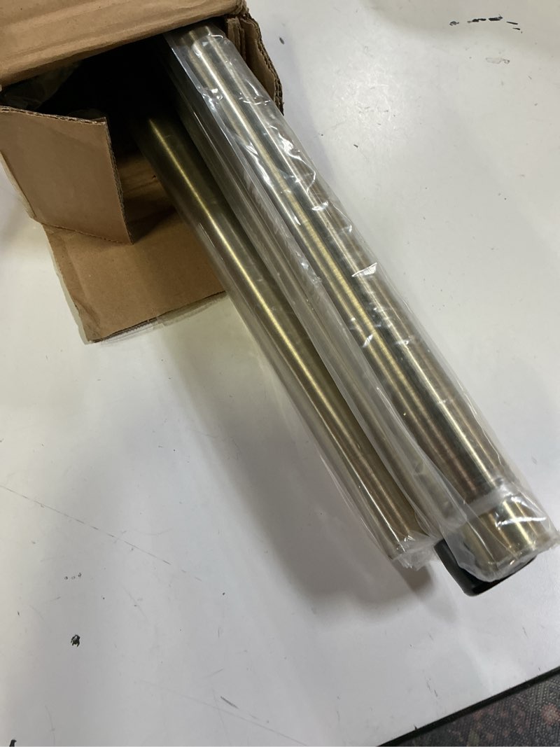 Condition photo showing Good Condition for antique bronze bay window curtain rods with aluminum end cap finials and brackets,adjustable 32-86 inch center rod for windows (20-82’’), 32-58 inch side rods for windows (20-54’’) 32-58"&32-86"&32-58"(3 sided) antique bronze