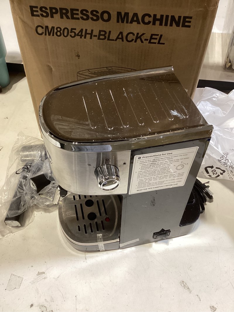 Condition photo showing As Is for cowsar commercial espresso machine 20 bar, compact espresso maker with milk frother steam wand, expresso coffee machines with 45 oz removable water tank for cappuccino, latte, home black