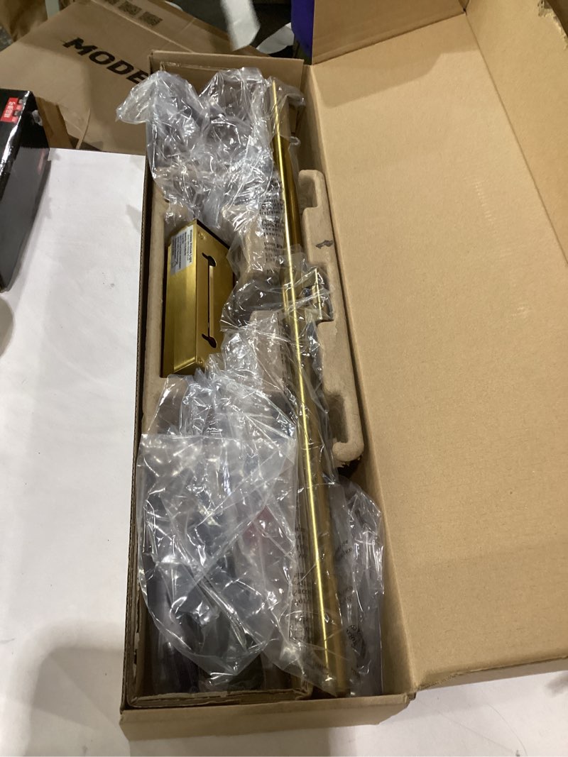 Condition photo showing As Is for picture light battery operated with remote, 3cct dimmable picture light for paintings, brass rechargeable 24 inch battery operated wall sconce for art lighting gallery portrait artwork