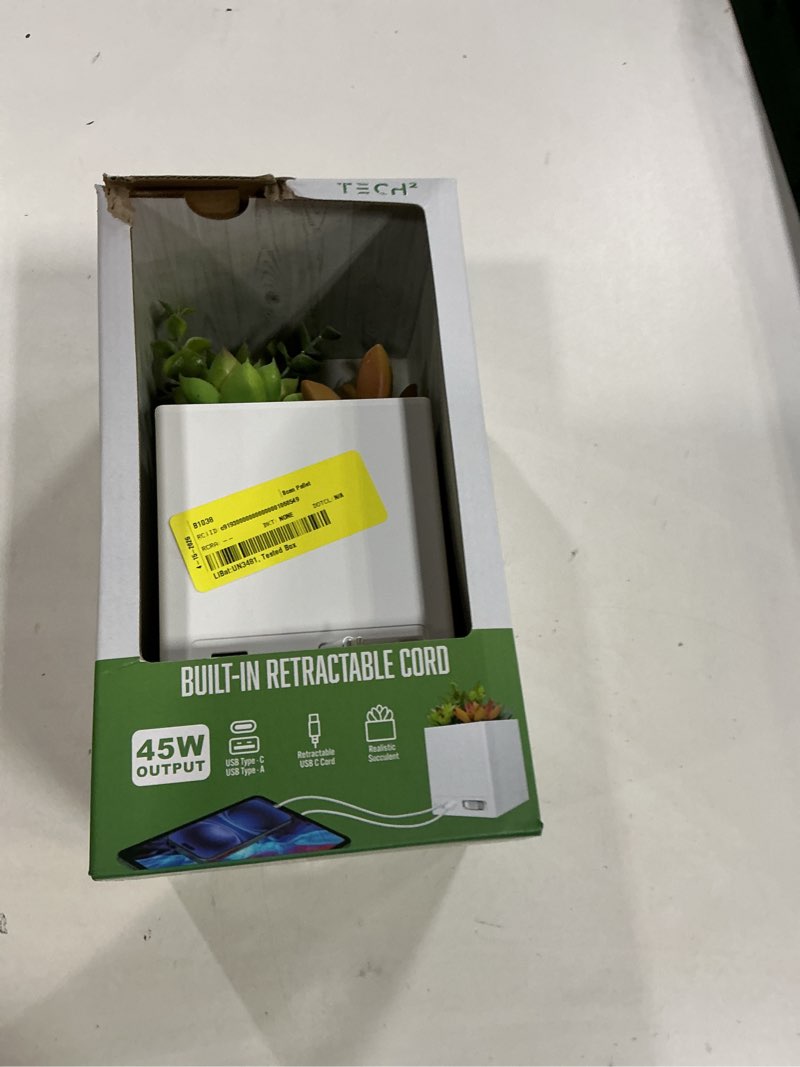 Condition photo showing New/Like New for tech2 power bloom charging decorative plant with built-in retractable usb-c cable