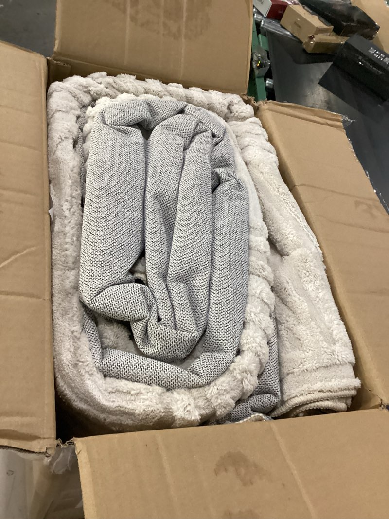 Condition photo showing Good Condition for pauwer 8x10 washable area rugs for living room modern beige solid color soft fluffy rugs for bedroom non slip boho accent indoor mat floor carpet cover for kids room dining room kitchen office 8' x 10' (rectangular) beige