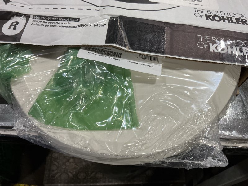 Condition photo showing Good Condition for KOHLER 4639-RL-96 Cachet ReadyLatch Round Toilet Seat Soft Close, Biscuit Biscuit Round Ready Latch