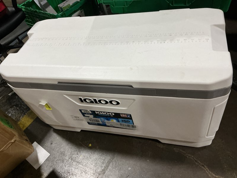 Condition photo showing As Is for igloo 150 quart maxcold cooler - convenient design