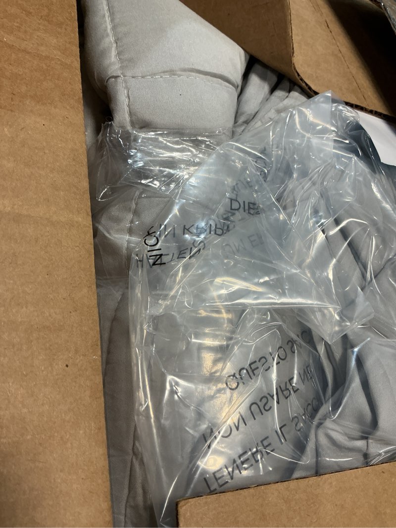Condition photo showing As Is for jollyvogue twin comforter set, ultra-soft bed in a bag twin size 5 pieces, oeko-tex certified bedding set with down alternative comforter, sheets, pillowcases & shams, light grey light grey twin(88"*68")