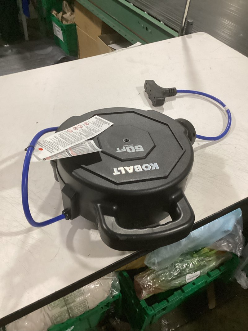 Condition photo showing As Is for k.balt 50 ft retractable cord reel