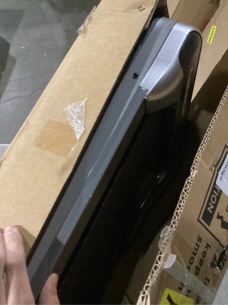 Condition photo showing As Is for walking pad, under desk treadmill with incline for home office 2.5hp portable walking treadmill with 265 lbs weight capacity walking machine, remote control, led display silver grey