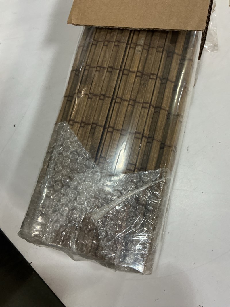 Condition photo showing Good Condition for Cordless Bamboo Roman Shades for Windows, Blinds Size (26.5" W ×48" H) Colour (Highfield Teak) Highfield Teak 26.5" W × 48" H