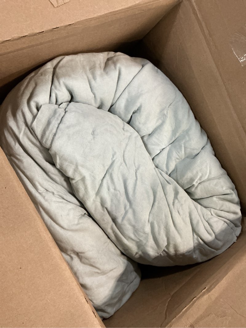 Condition photo showing As Is for european linen dream quilt, king/cal king, mist