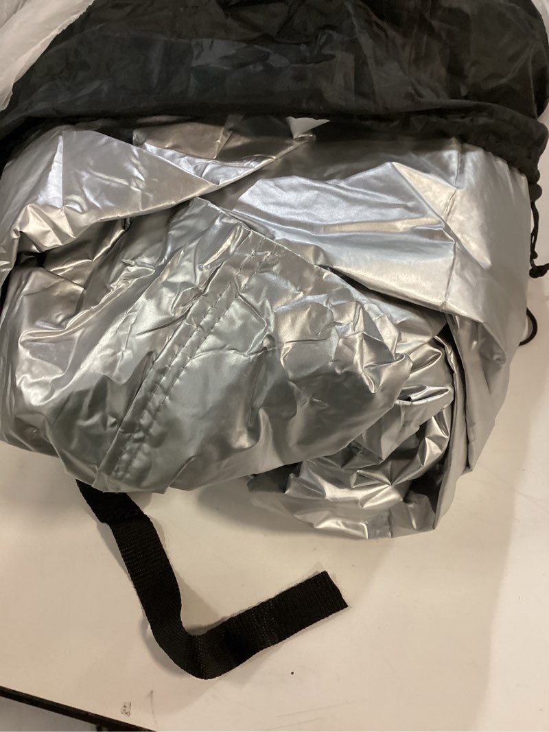 Condition photo showing As Is for Waterproof 11-12 Hammock Cover, 210T Sun Rain UV Dust Snow Protection Outdoor Covers with Windproof Straps & Soft Cotton Lining for Hammock with 55 inch Spreader Bars -Silver 11ft Hammock Cover-silver