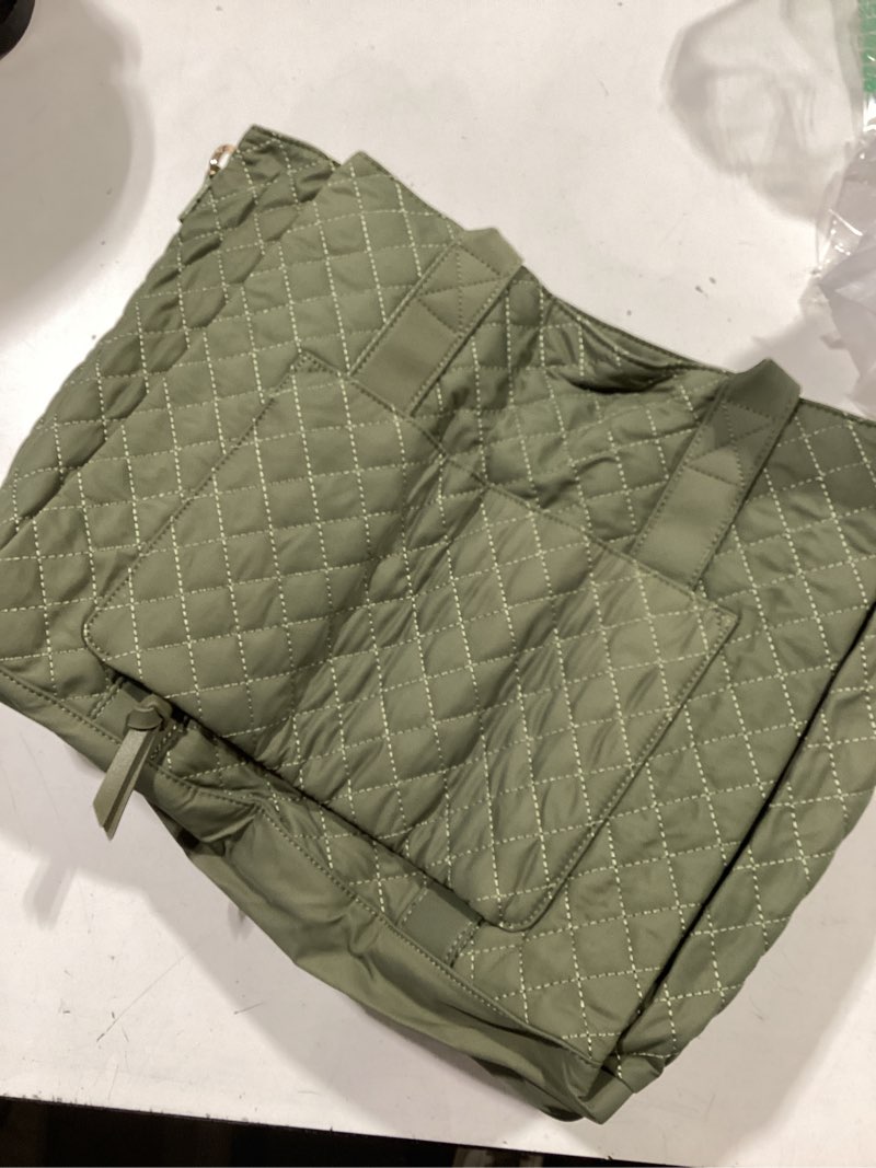 Condition photo showing Good Condition for lovevook teacher tote bag for women, quilted work tote nurse laptop bag, large computer shoulder bags with zipper for travel 17.3 inch green-l