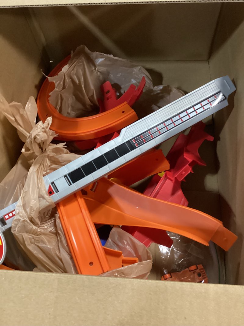 Condition photo showing As Is for Hot Wheels Track Set Spin Storm, 3 Intersections for Crashing & Motorized Booster, 1:64 Scale Toy Car (Amazon Exclusive)
