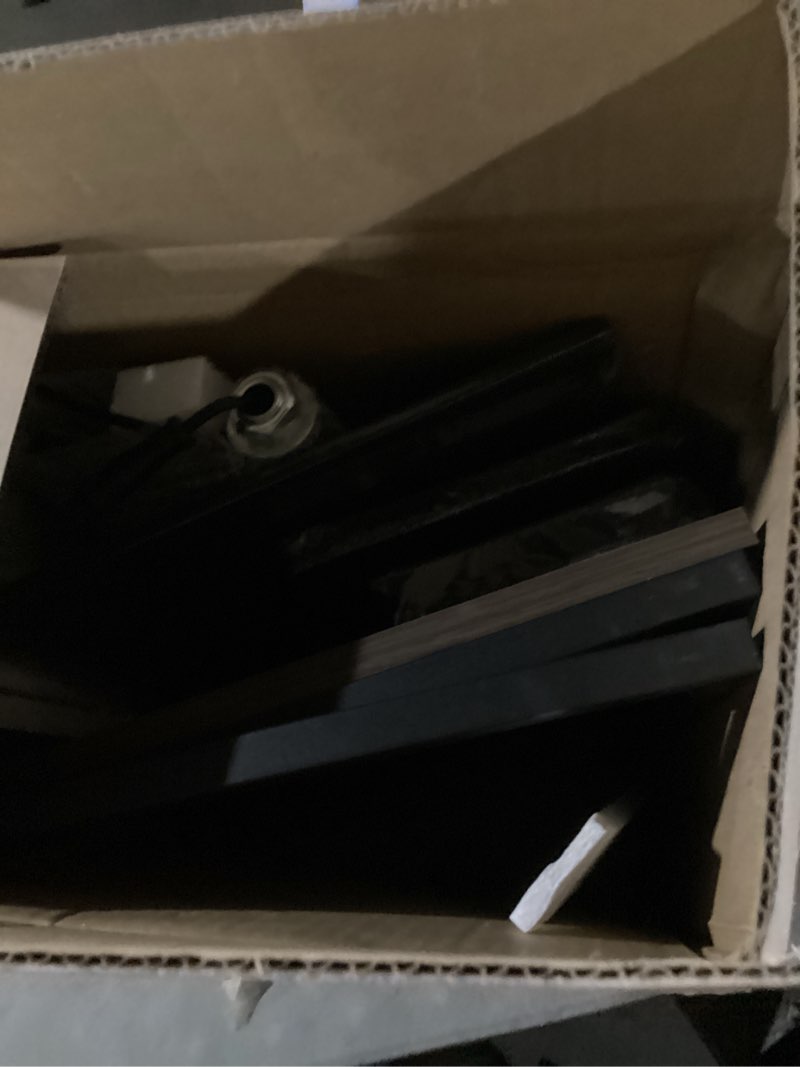 Condition photo showing As Is for PESRAE Floor Lamp with Table & 2 Drawers, End Table with 3 Color Temperature Reading Light, Side Table Lamp with USB & Type C & AC Charging Port for Bedoom, Home Office Natural Wood