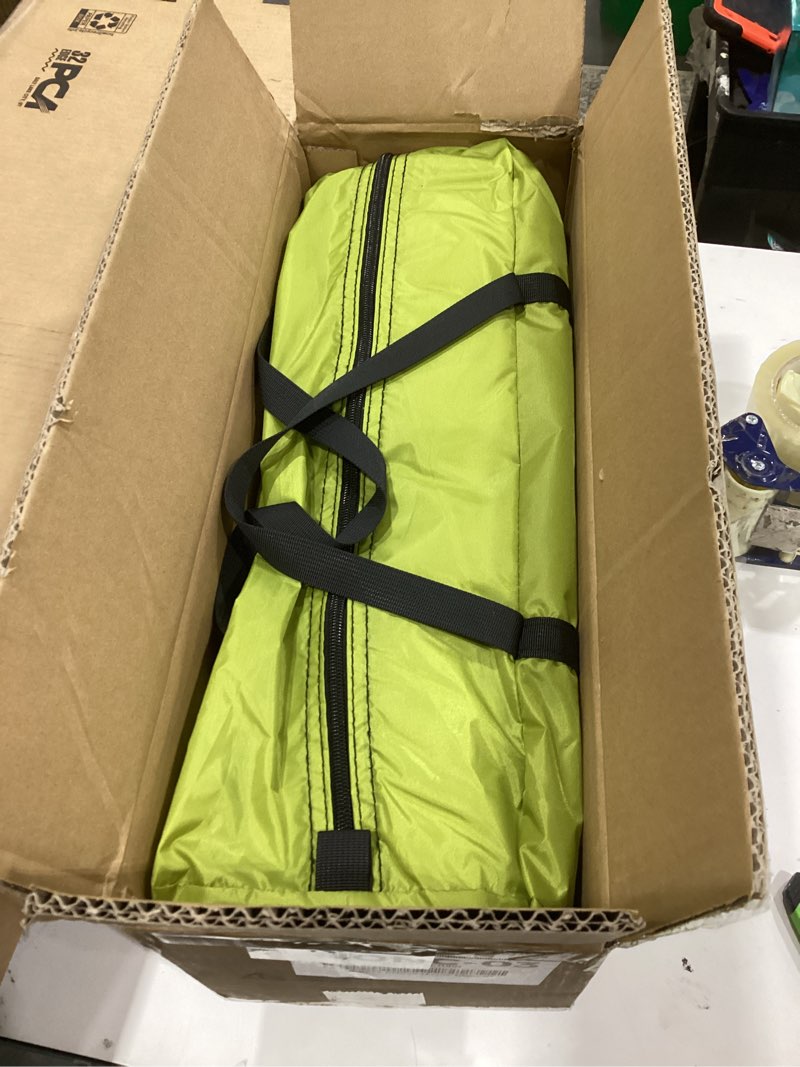 Condition photo showing As Is for Spacious Waterproof 2/4 Person 4-Season Tent with Big Rain Fly – Versatile Outdoor Camping Tent for Hiking, Backpacking, and Festivals – Easy Setup & Durable Design Moss Green 2 Person