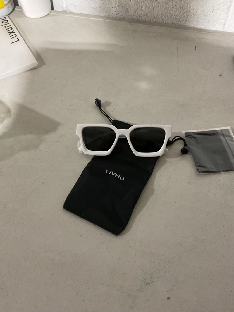 Condition photo showing Good Condition for livho thick square sunglasses for men women retro chunky rectangle shades
