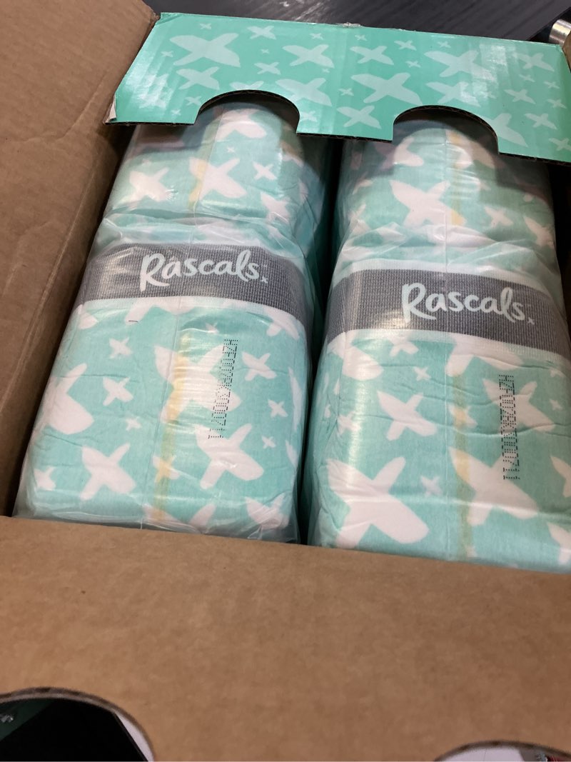 Condition photo showing New/Like New for rascals premium diapers, (size 1 count 108) (size-n, 96, count) size-n 96