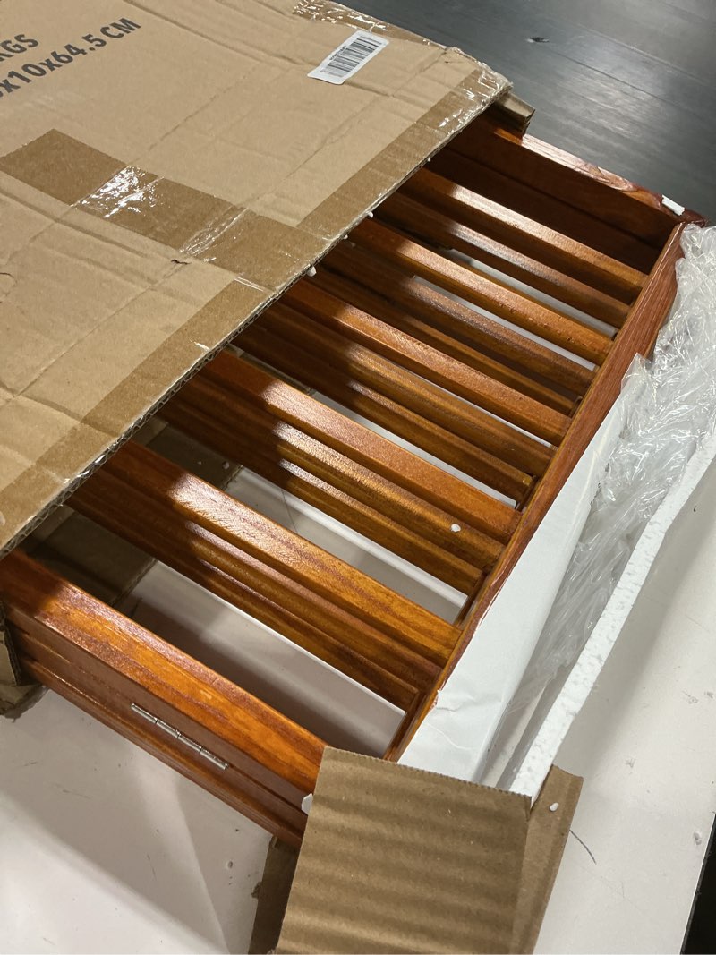 Condition photo showing Good Condition for Pet Gate - 3-Panel Indoor Foldable Dog Fence for Stairs or Doorways - 54x24-Inch Retractable Wood Freestanding Dog Gates by PETMAKER (Mahogany) Mahogany 3 Panel