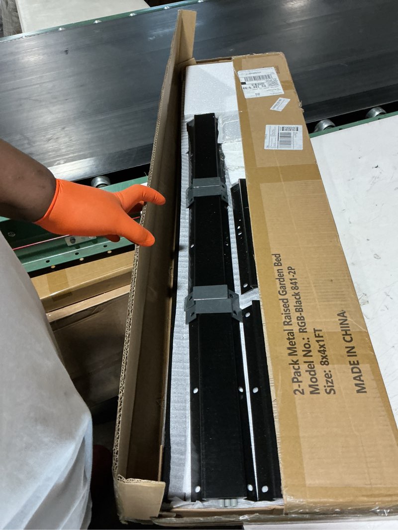 Condition photo showing Good Condition for foxlang 8x4x1ft(2 pcs) galvanized raised garden bed,outdoor planter box metal patio kit planting bed for vegetables flowers herb,black 8x4x1ft(2 pcs) black