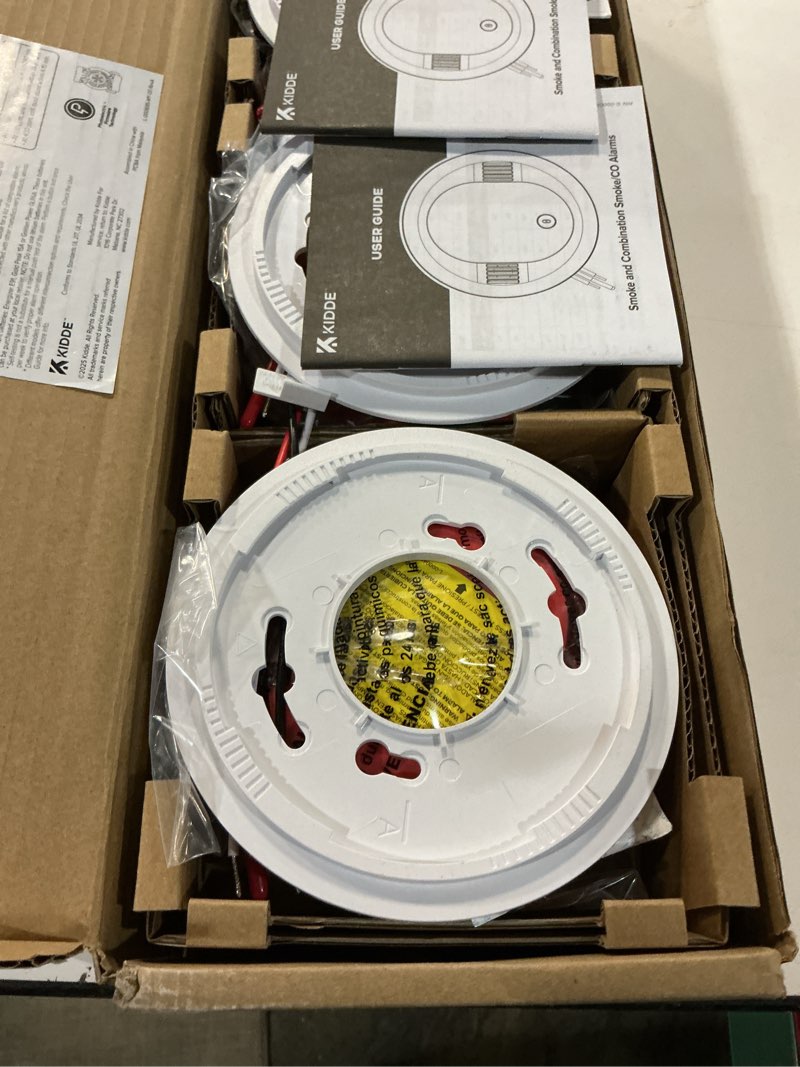 Condition photo showing New/Like New for Kidde Hardwired Smoke & Carbon Monoxide Detector for Home, Voice Alerts, 2 AA Battery Backup, 3-Pack 3 Pack 30CUAR-V