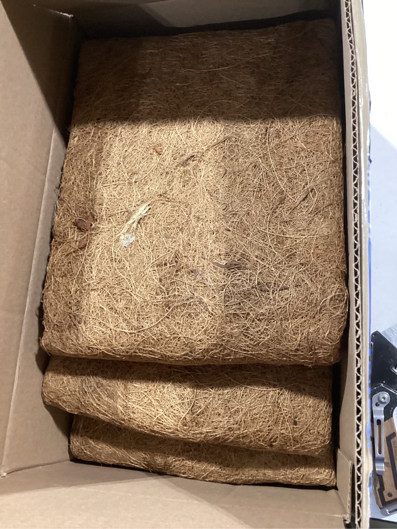 Condition photo showing Good Condition for halatool 30 inch coconut liners for planters, 3 pack window box liners, natural coconut fiber replacement liner for window boxes, wall & railing planters, fence & balcony, breathable & eco-friendly 30in