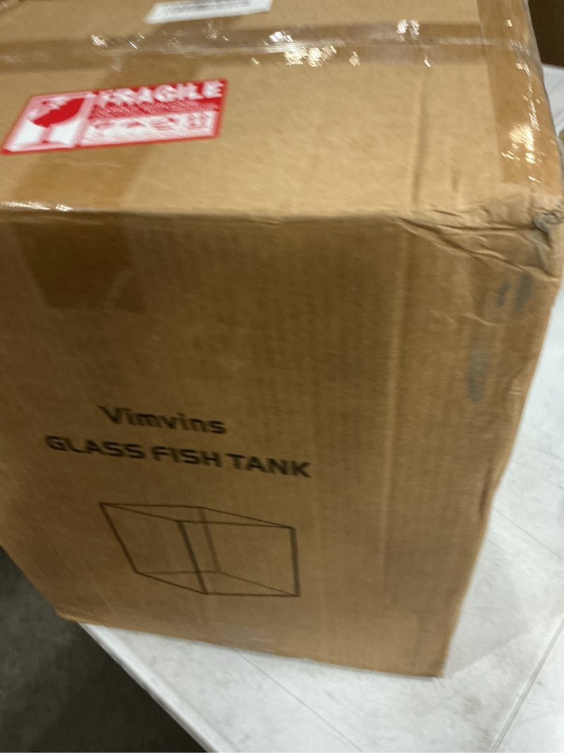 Condition photo showing New/Like New for vimvins 5 gallon glass fish tank, easy to maintain small aquarium for betta/snails/shrimp and aquatic planting.