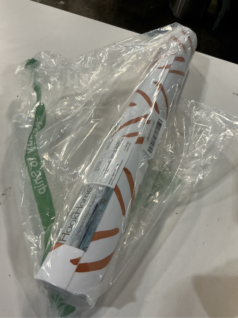 Condition photo showing Good Condition for HAOKHOME Boho Stripes Peel and Stick Wallpaper Removable Terracotta/White Chevron Vinyl Self Adhesive Mural Contact Paper 17.7in x 32.8ft Terracotta/White L: 17.7in x 32.8ft