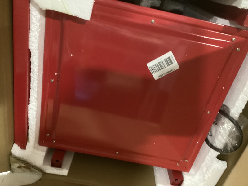 Condition photo showing As Is for nostalgia popcorn maker machine - professional cart with 8 oz kettle makes up to 32 cups - vintage popcorn machine movie theater style - red red 8 oz vintage classic
