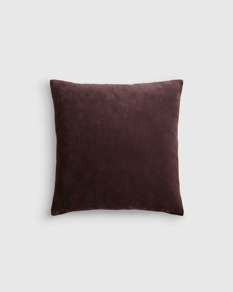 quince, european classic cotton velvet pillow cover 22x22 inch/espresso