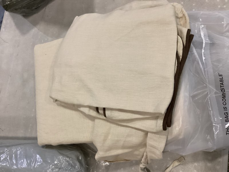 Condition photo showing Good Condition for european linen piped duvet cover set full/queen