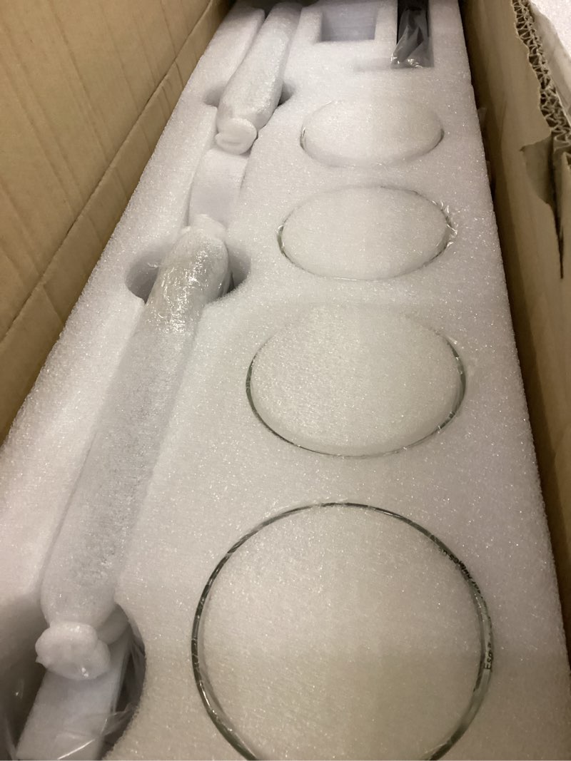 Condition photo showing New/Like New for Island Light for Kitchen, Black and Gold Dining Room Light Fixture Over Table, 4-Light Linear Chandelier Pendant Lighting for Dining Table Kitchen Island Living Room Black & Gold 4 Light