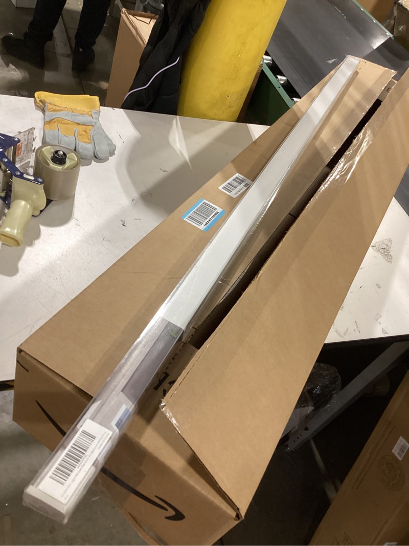 Condition photo showing As Is for PVC Light Blockers Blackout Light Blockers Side Tracks for Window Shades and Blinds Side Tracks for Blackout Shades Easy to Instal Light Blocking Strips for Bedroom (White, 58",2Pcs)