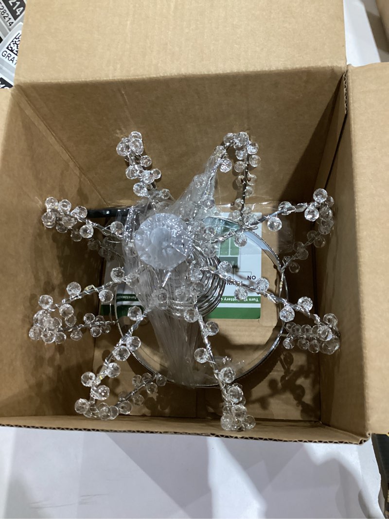 Condition photo showing New/Like New for LAWOHO Christmas Tree Topper Star, Jeweled Crown with 60 Warm White LED USB Lighted Tree Topper, Xmas Tree Decor with Remote Control 8 Lighting Mode, Timer, Dimmer for Christmas Tree Ornament?Silver?