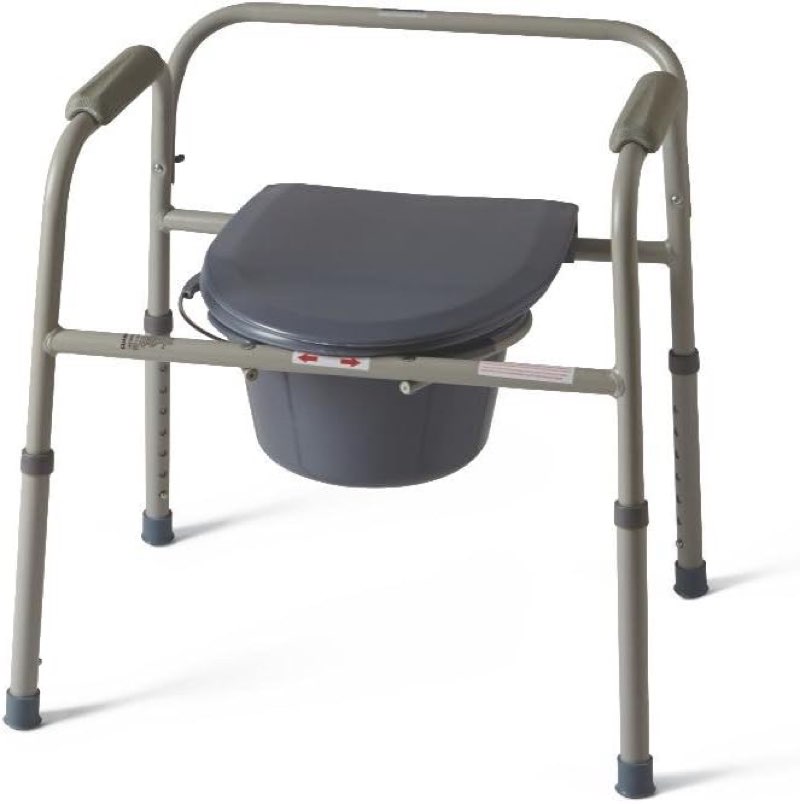 Medline guardian folding steel commode elongated chaise